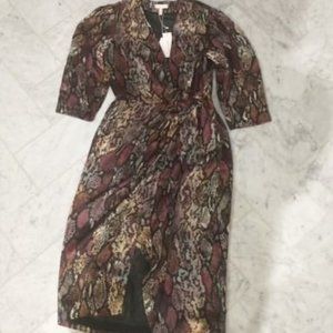 COPY - Rebecca Taylor LS Snake Wrap Dress {Size 6}